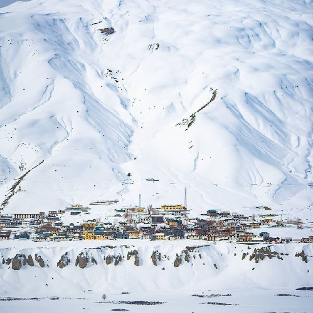 Kibber — a high-altitude village with sweeping views of the Spiti Valley and surrounding snow peaks